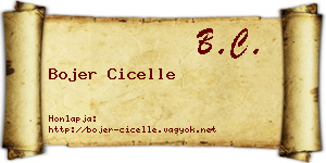 Bojer Cicelle névjegykártya